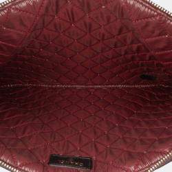 Pre Owned Chanel Black Large Quilted Lambskin O Case Clutch