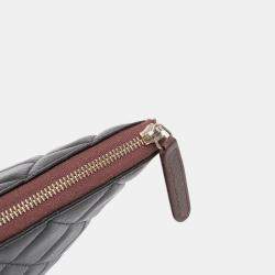 Pre Owned Chanel Black Large Quilted Lambskin O Case Clutch