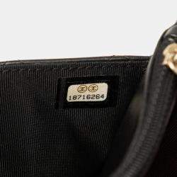 Pre Owned Chanel Black CC Quilted Lambskin Wallet On Chain