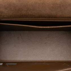 Pre Owned Chanel Brown Quilted Suede Flap Crossbody