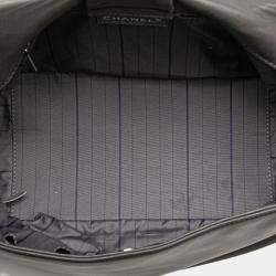 Pre Owned Chanel Grey Lambskin Studded CC Accordion Flap