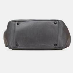 Pre Owned Chanel Grey Lambskin Studded CC Accordion Flap