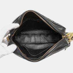 Pre Owned Chanel Black CC Quilted Lambskin Tassel Camera Bag