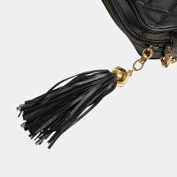 Pre Owned Chanel Black CC Quilted Lambskin Tassel Camera Bag