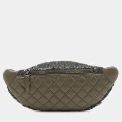 Pre Owned Chanel Brown Sequin and Quilted Lambskin Coco Cuba Waist Bag