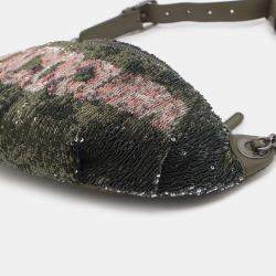 Pre Owned Chanel Brown Sequin and Quilted Lambskin Coco Cuba Waist Bag