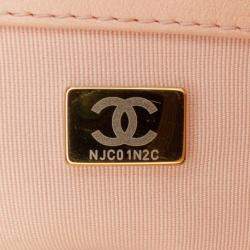 Pre Owned Chanel Pink Medium Lambskin 19 Flap