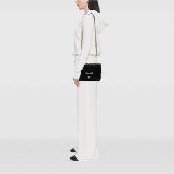 Pre Owned Chanel Black Large Quilted Sheepskin Front Chain Flap