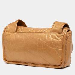 Pre Owned Chanel Brown Quilted Aged Calfskin Vintage Ligne Messenger Flap