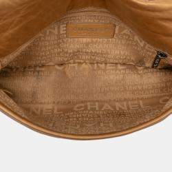 Pre Owned Chanel Brown Quilted Aged Calfskin Vintage Ligne Messenger Flap