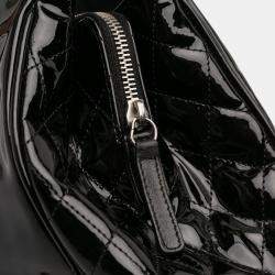 Pre Owned Chanel Black Small Patent Lipstick Tote