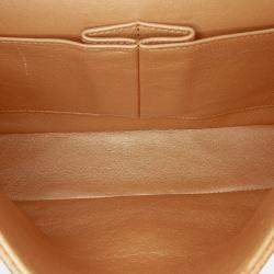 Pre Owned حقيبة شانيل قلاب مزدوج كلاسيكي كافيار معدني بني متوسط