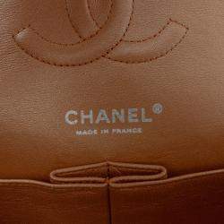 Pre Owned حقيبة شانيل قلاب مزدوج كلاسيكي كافيار معدني بني متوسط