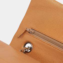 Pre Owned حقيبة شانيل قلاب مزدوج كلاسيكي كافيار معدني بني متوسط