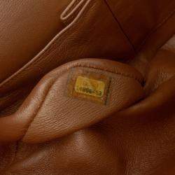 Pre Owned حقيبة شانيل قلاب مزدوج كلاسيكي كافيار معدني بني متوسط