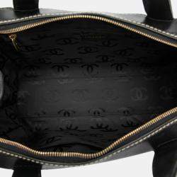 Pre Owned Chanel Black CC Lambskin Wild Stitch Handbag