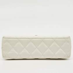 Pre Owned Chanel White Quilted Leather Nano Kelly Shopper Bag