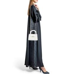 Pre Owned Chanel White Quilted Leather Nano Kelly Shopper Bag