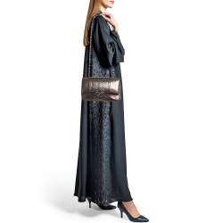 Pre Owned Chanel Metallic Python Medium Classic Double Flap Bag