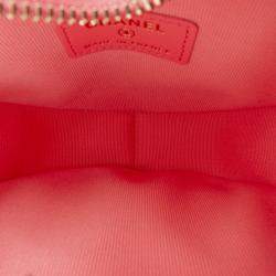 Pre Owned Chanel Pink Mini Lambskin CC in Love Heart Crossbody