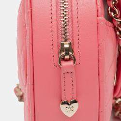 Pre Owned Chanel Pink Mini Lambskin CC in Love Heart Crossbody