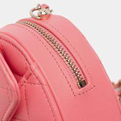 Pre Owned Chanel Pink Mini Lambskin CC in Love Heart Crossbody