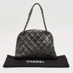 Pre Owned Chanel Grey Quilted Aged Leather Large Just Mademoiselle Bag