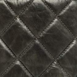 Pre Owned Chanel Grey Quilted Aged Leather Large Just Mademoiselle Bag