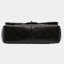 Pre Owned Chanel Black Jumbo Classic Lambskin Double Flap