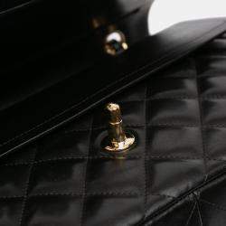 Pre Owned Chanel Black Jumbo Classic Lambskin Double Flap