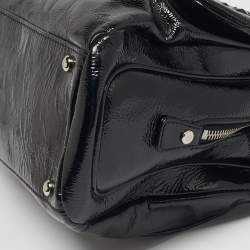 Pre Owned Chanel Black Patent Leather Luxe Ligne Flap Bag