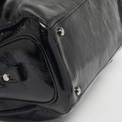 Pre Owned Chanel Black Patent Leather Luxe Ligne Flap Bag