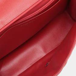 Pre Owned Chanel Red Maxi Classic Caviar Single Flap