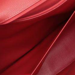 Pre Owned Chanel Red Maxi Classic Caviar Single Flap