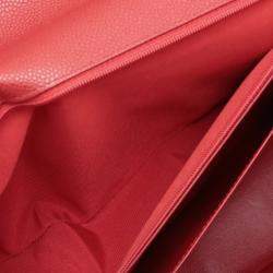 Pre Owned Chanel Red Maxi Classic Caviar Single Flap