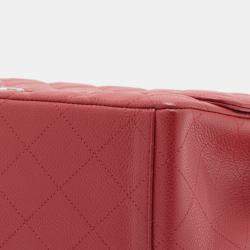 Pre Owned Chanel Red Maxi Classic Caviar Single Flap