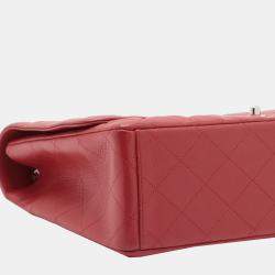 Pre Owned Chanel Red Maxi Classic Caviar Single Flap