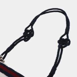 Pre Owned Chanel Multicolor Jumbo Stripe Jersey Felt and Rope Flap