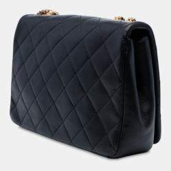 Pre Owned Chanel Black Quilted Lambskin On And On Chain Flap