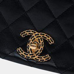 Pre Owned Chanel Black Quilted Lambskin On And On Chain Flap