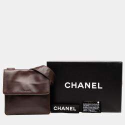 Pre Owned Chanel Burgundy Lambskin Leather Crossbody