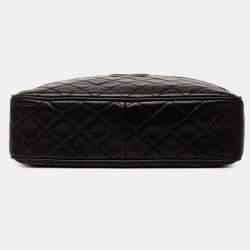 Pre Owned Chanel Black Medium CC Quilted Lambskin Tassel Camera Bag