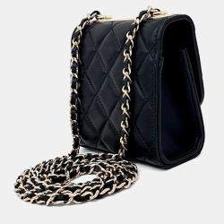 Pre Owned Chanel Black Leather Trend CC Mini Crossbody Bag