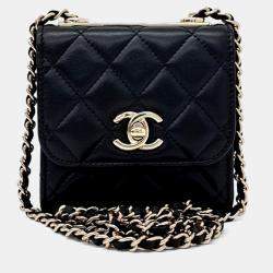 Pre Owned Chanel Black Leather Trend CC Mini Crossbody Bag