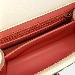 Pre Owned Chanel White Leather Top Handle Mini Crossbody Bag