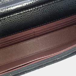 Pre Owned Chanel Black Leather Caviar WOC Mini Crossbody Bag