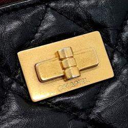 Pre Owned Chanel Black Leather Vintage Clutch New Medium