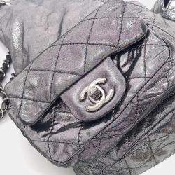 Pre Owned Chanel Silver Leather backpack