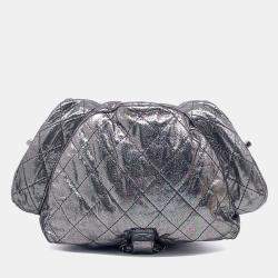 Pre Owned Chanel Silver Leather backpack
