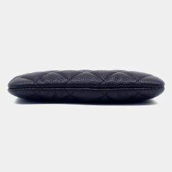 Pre Owned Chanel Black Leather Caviar Pouch